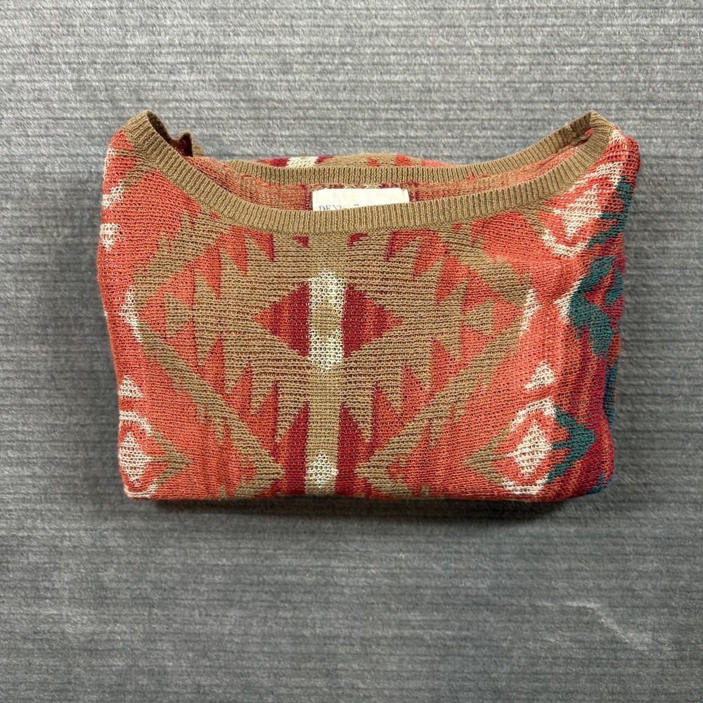 Denim & Supply Ralph Lauren Sweater Womens M Red Blue Southwestern Aztec Boho - Picture 7 of 8